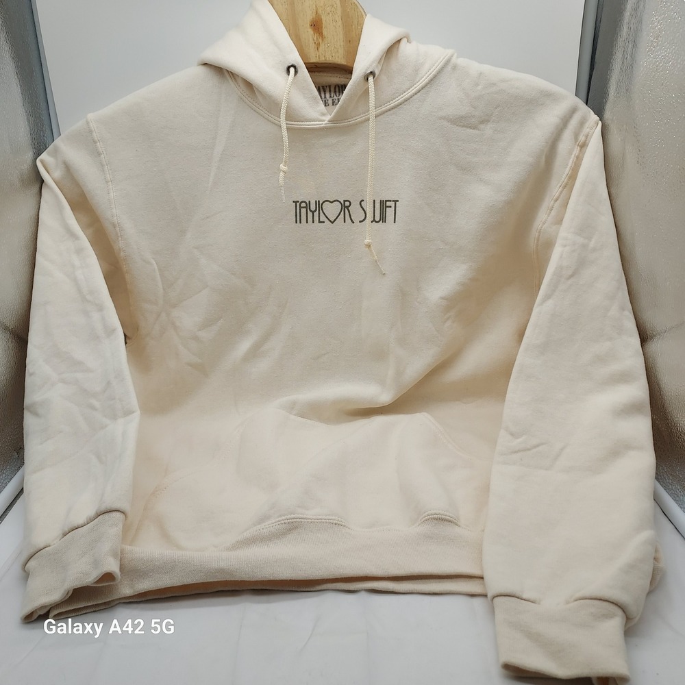 Taylor Swift The Eras Tour Hoodie Cream Beige Graphic Concert Merch Large